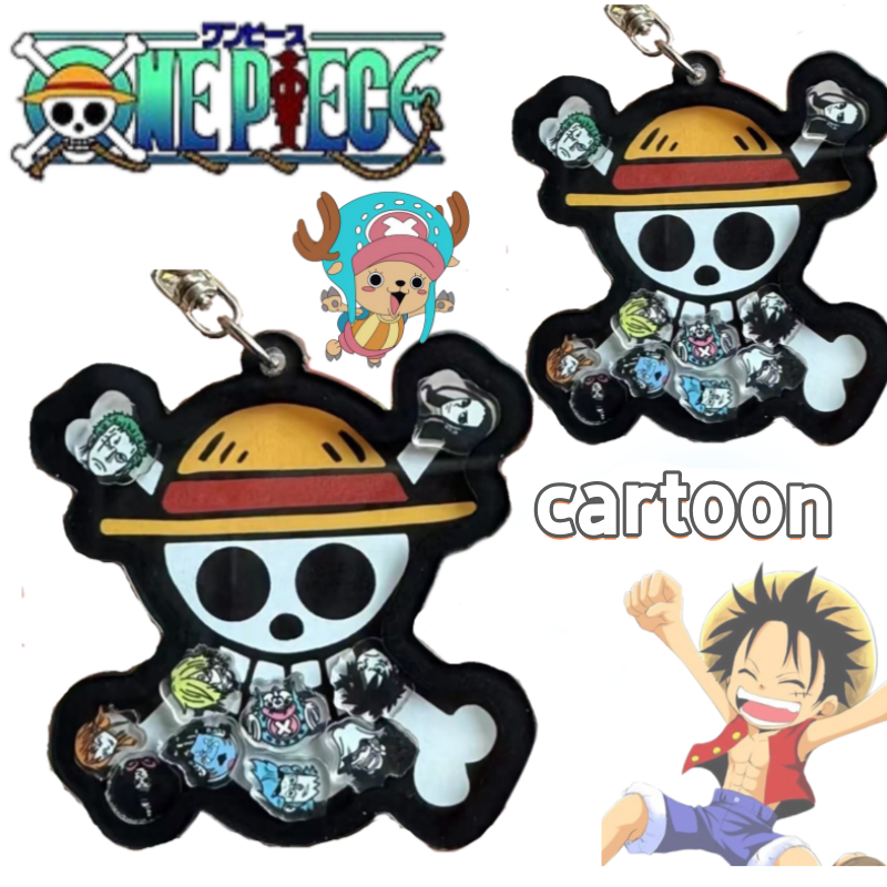 Woven Straw Bag - One Piece keychain Luffy straw hat