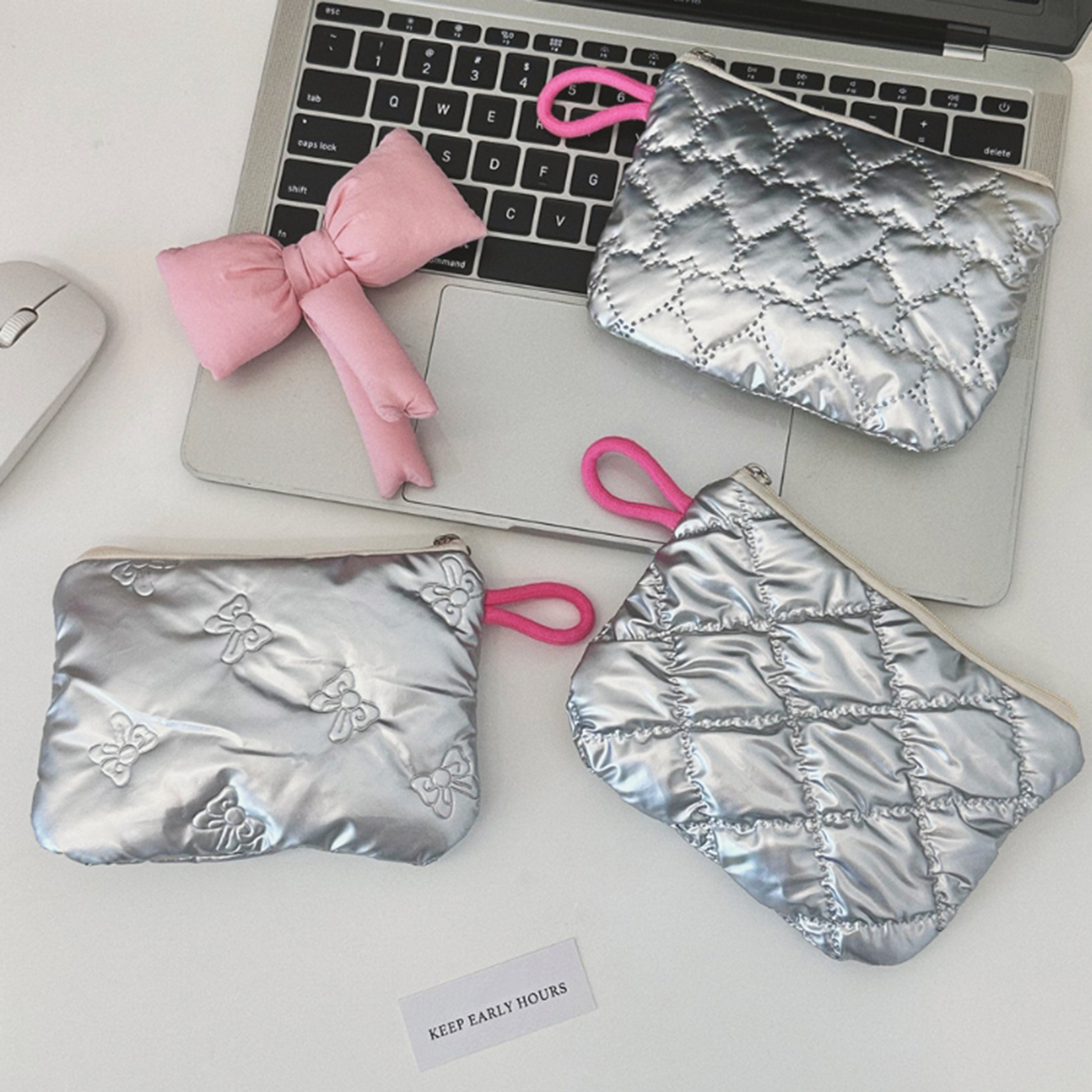 Women'S Bags At M&S - Silver Lingge Bow Pattern Coin Purses