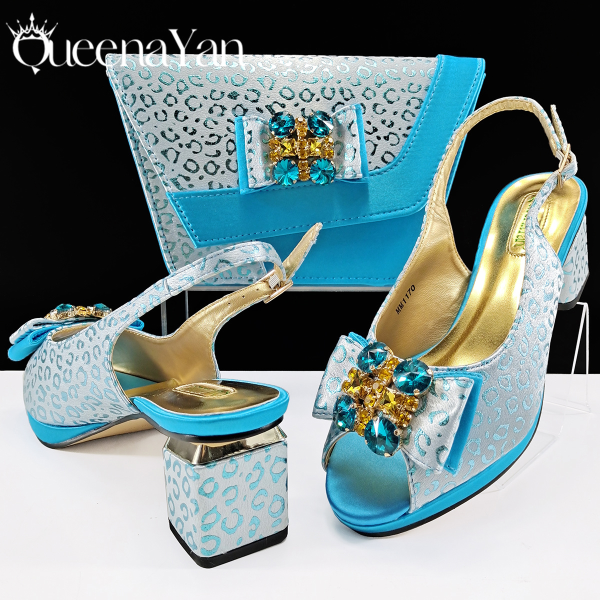 Women Bags For Wedding - Queena Yan Light Blue Elegant Italian