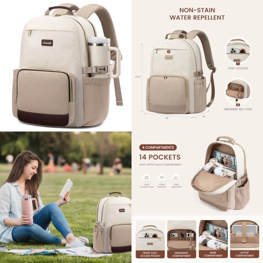 Women Bags Large - Laptop Backpack for Women with Pouch