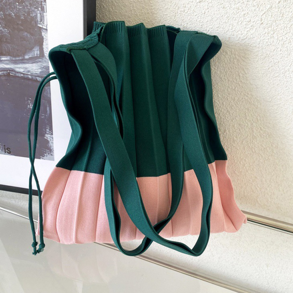 Women Bags White - Knitted Foldable Storage Handbag Casual Large