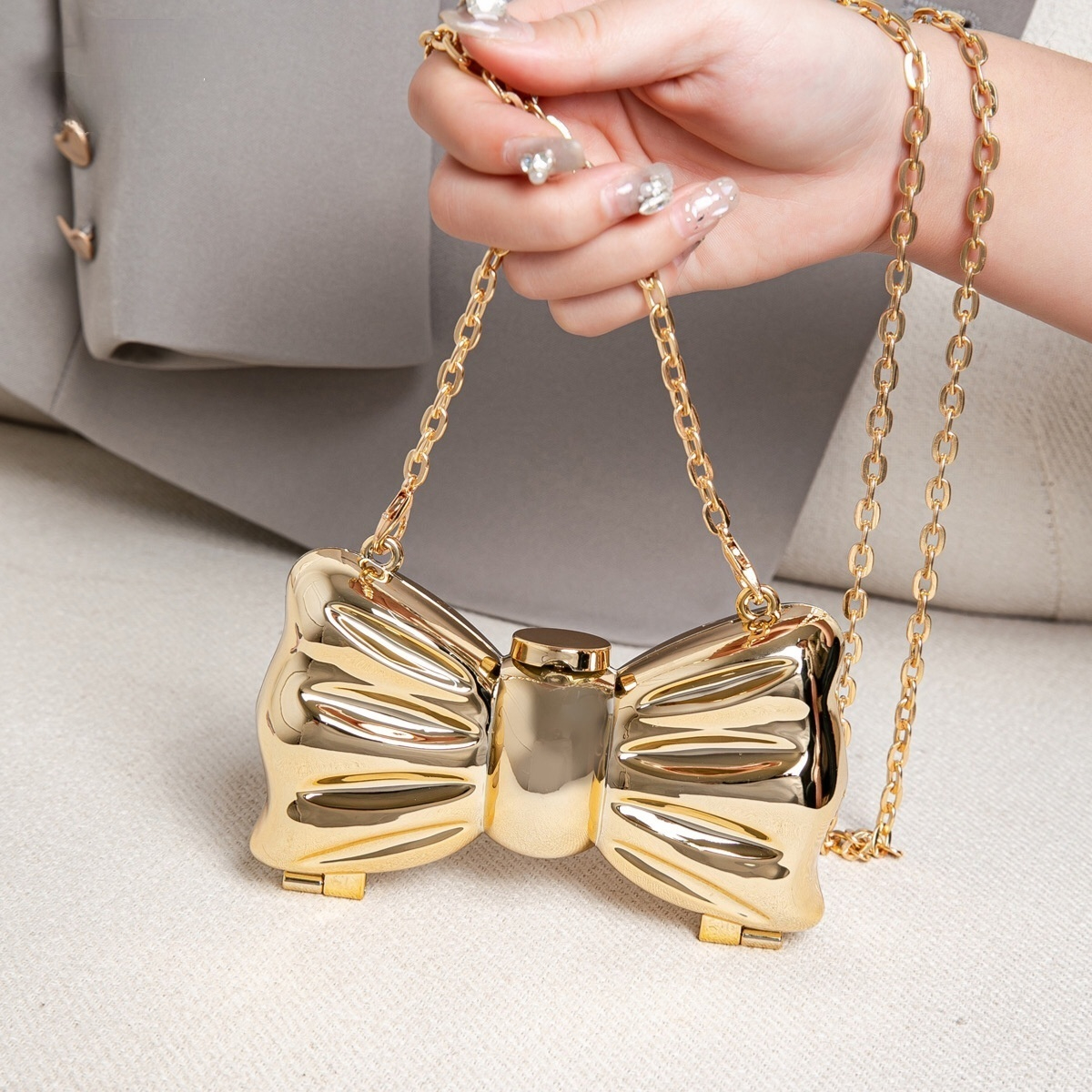 Women Bags Daily Use - Luxury Fashion Metal Mini Handbag with
