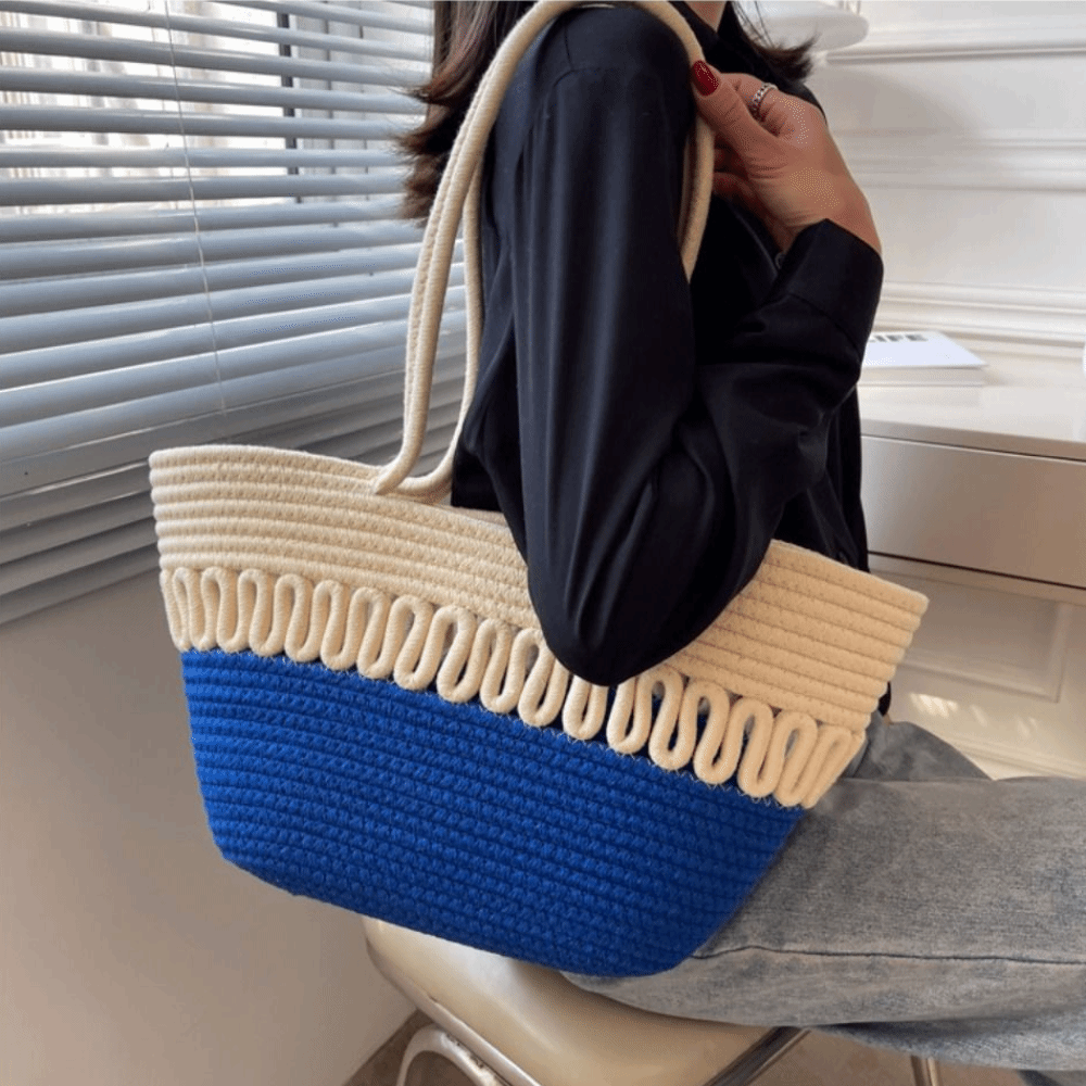 Casual Nylon Woven Tote Bag Kn - Woven Straw Bag ulasan dan harga
