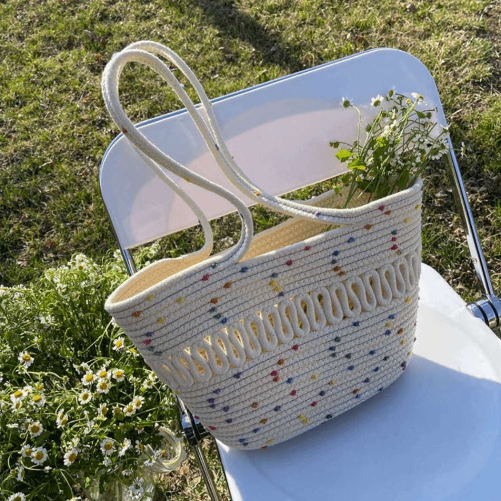 Casual Nylon Woven Tote Bag Kn - Woven Straw Bag ulasan dan harga