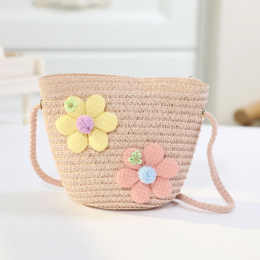 Cute Handmade Woven Girl Flowe - Woven Straw Bag ulasan dan harga