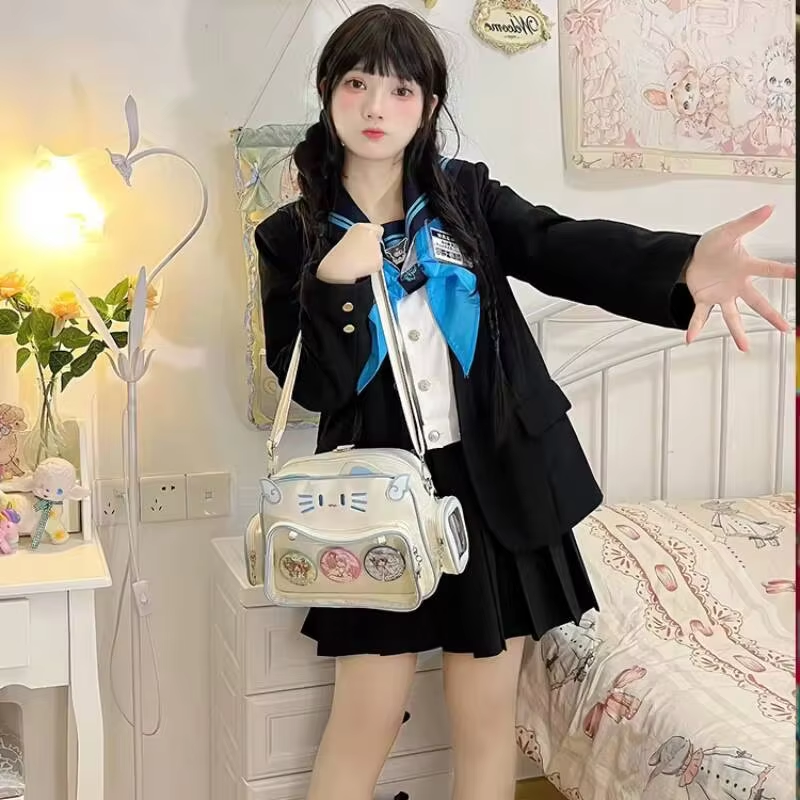 New Y2K Korean Kawaii Cat Ita  - Women Bags White ulasan dan harga