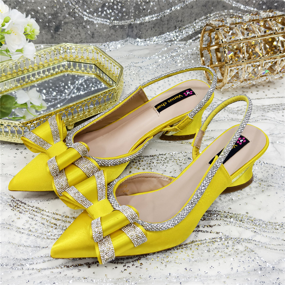 2025 Yellow Bow High Heels Sho - Women Bags For Wedding ulasan dan harga
