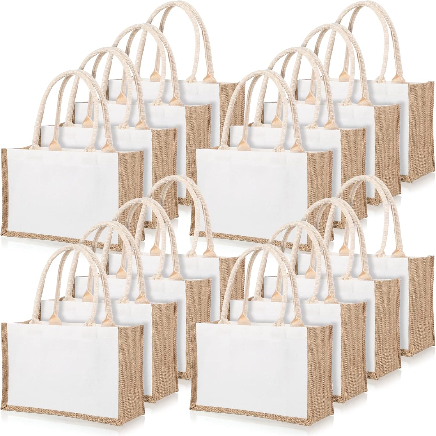 16 Pack Burlap Tote Bags Jute  - Women Bags For Eid ulasan dan harga