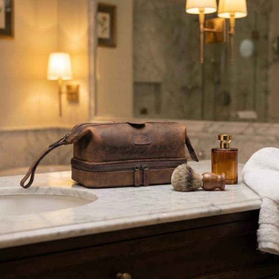 Genuine Leather Dopp Kit Large - Women Bags Large ulasan dan harga