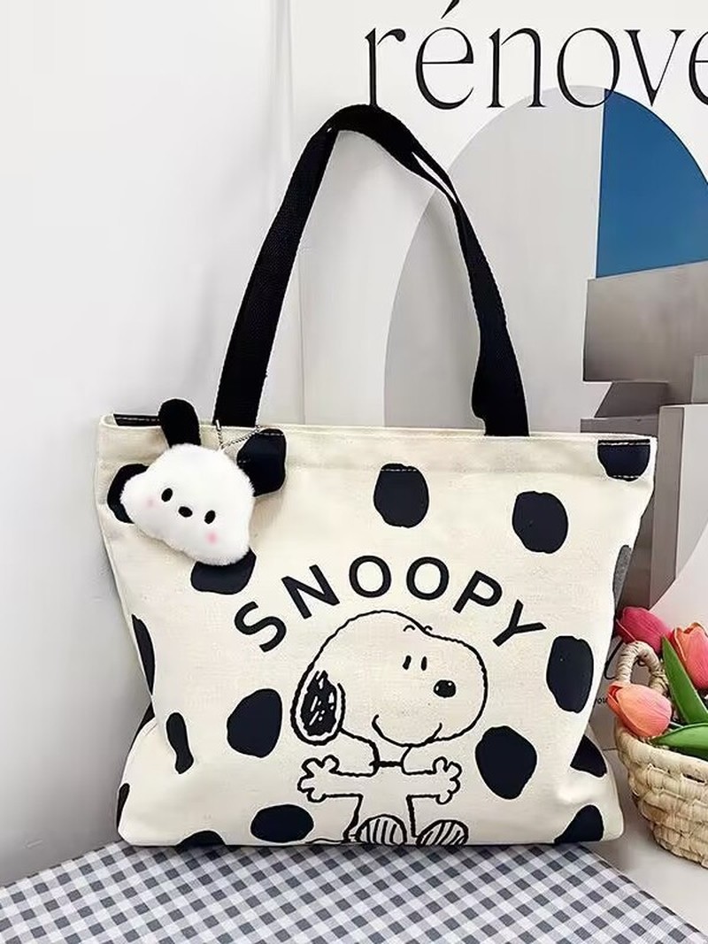 Cartoon Snoopy Canvas Shoulder - Women Bags Daily Use ulasan dan harga