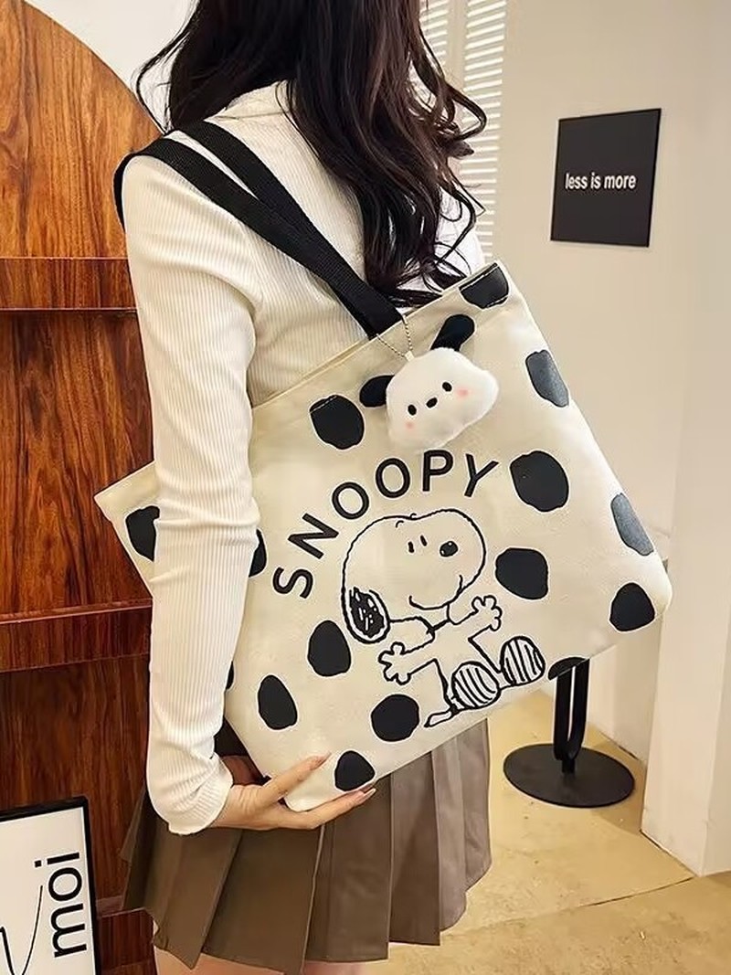 Cartoon Snoopy Canvas Shoulder - Women Bags Daily Use ulasan dan harga