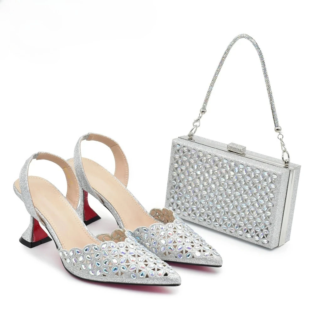 Silver Color Shoes and Bag for - Women Bags For Party ulasan dan harga