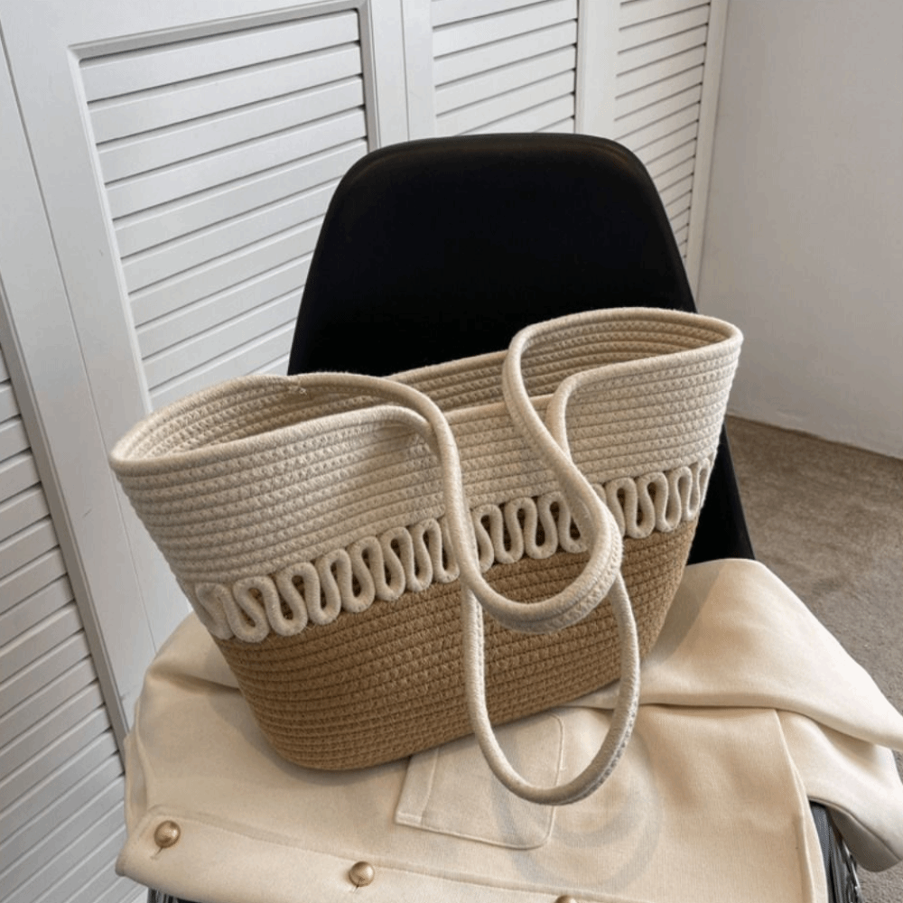 Casual Nylon Woven Tote Bag Kn - Woven Straw Bag ulasan dan harga