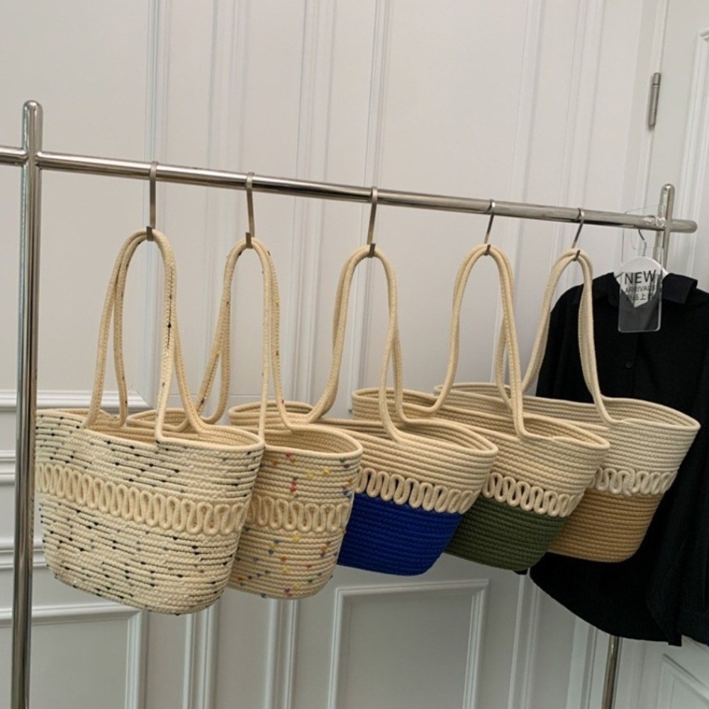 Casual Nylon Woven Tote Bag Kn - Woven Straw Bag ulasan dan harga