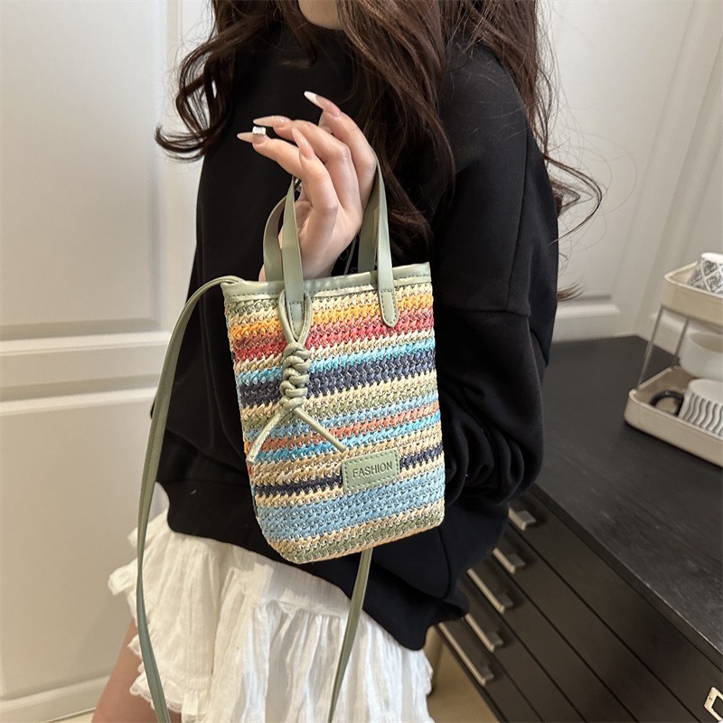 Retro Straw Shoulder Bag Mobil - Woven Straw Bag ulasan dan harga