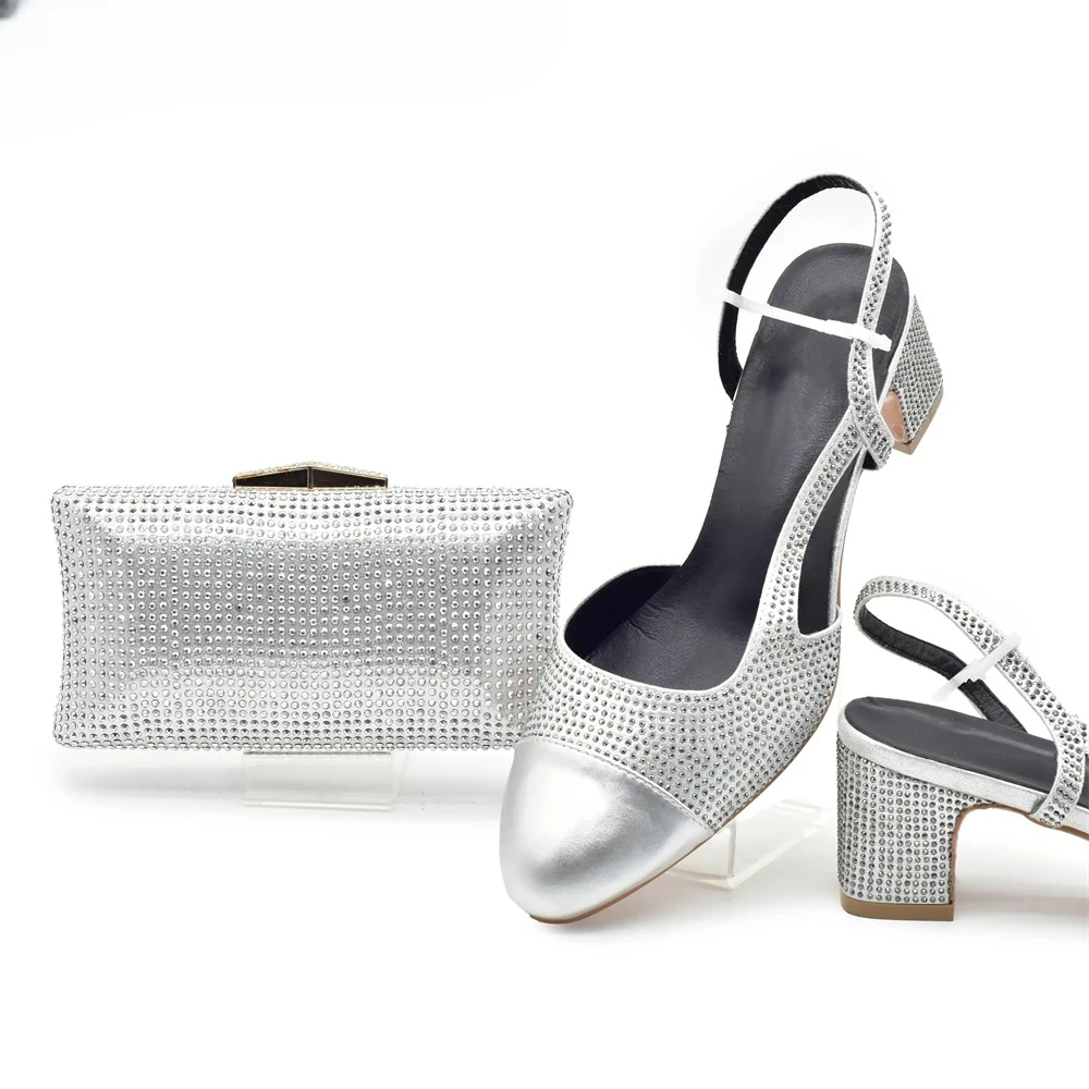 Silver Shoe and Bag Set for Pa - Women Bags For Party ulasan dan harga