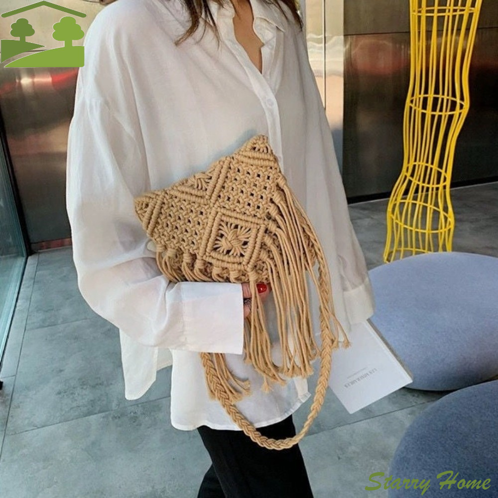 Fashion Ethnic Style Woven Str - Woven Straw Bag ulasan dan harga
