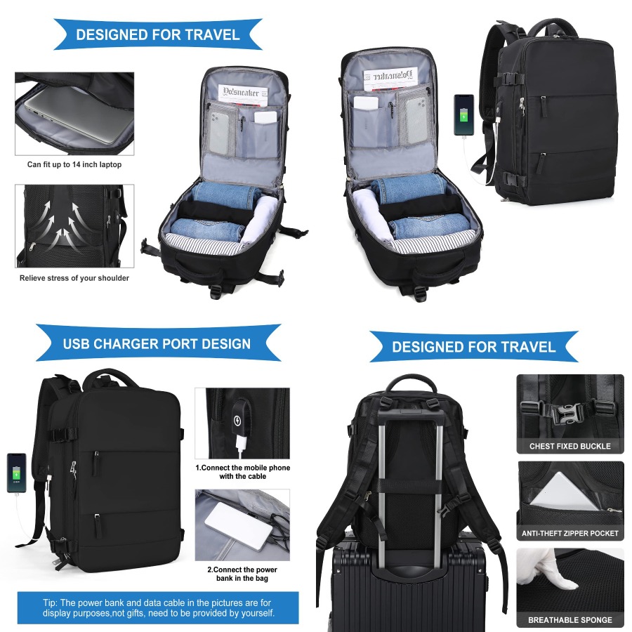 【New Arrival】Black Travel Back - Women Bags Large ulasan dan harga