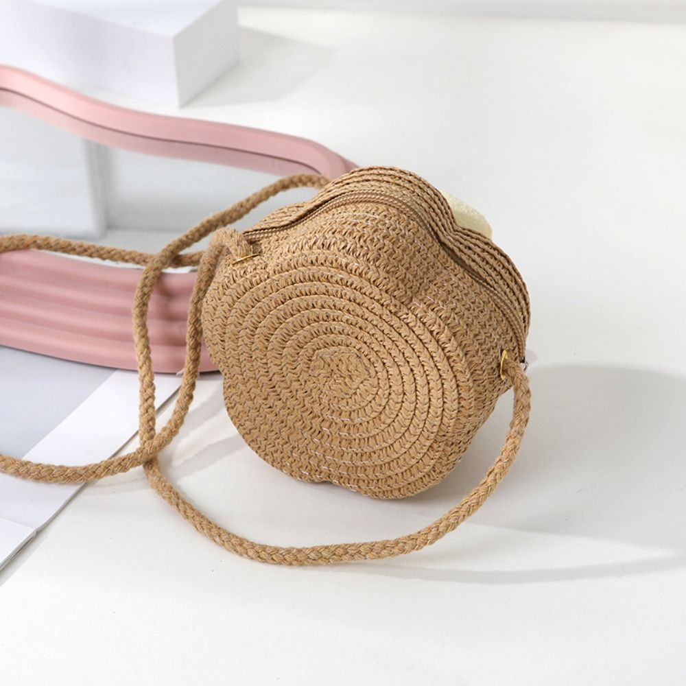 Cute Straw Crossbody Bag Flowe - Woven Straw Bag ulasan dan harga