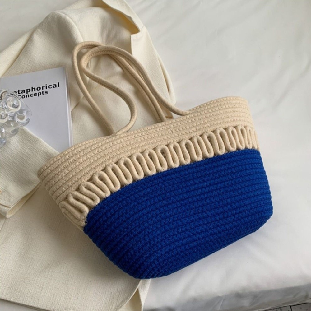 Shoulder Bag Nylon Woven Tote  - Woven Straw Bag ulasan dan harga