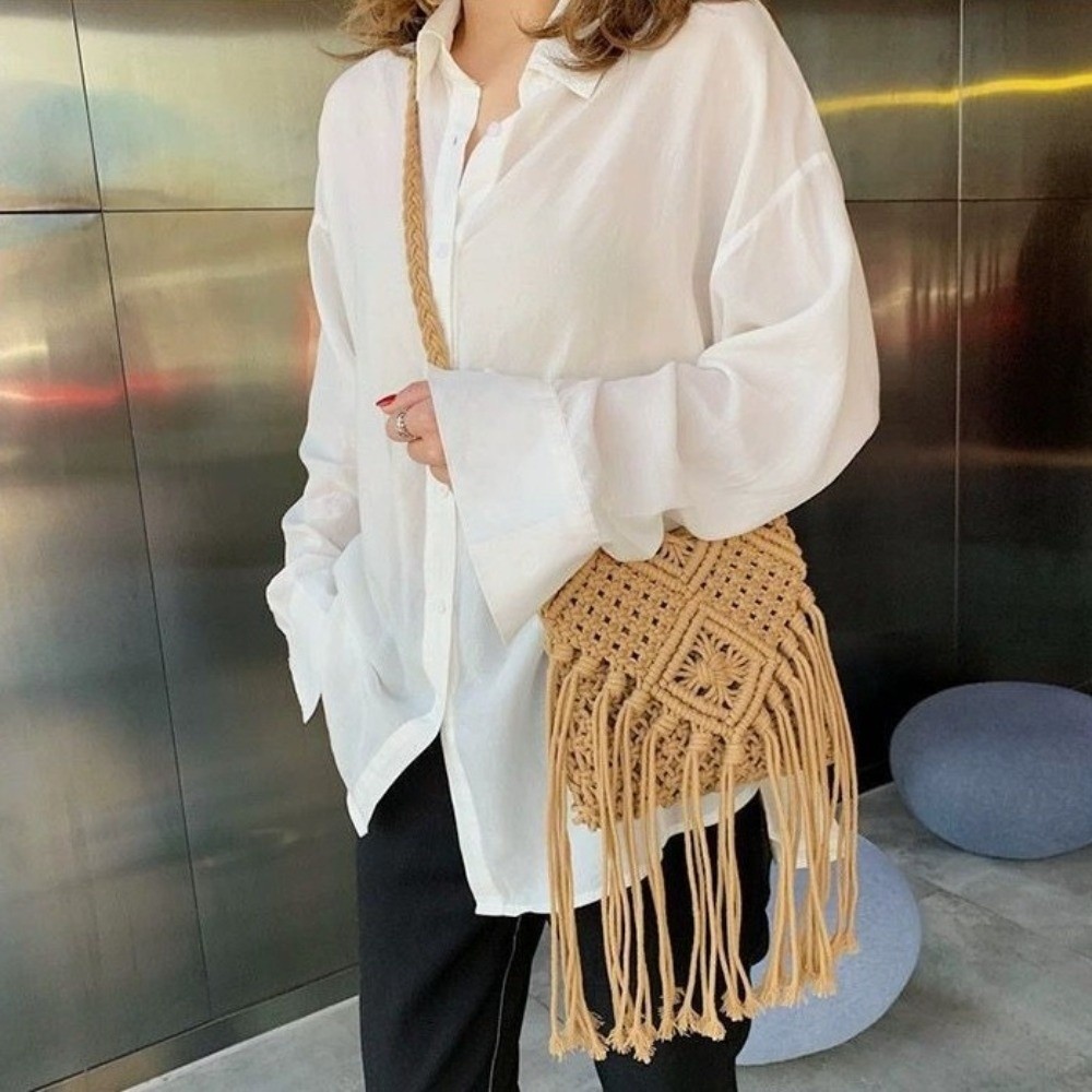 Fashion Ethnic Style Woven Str - Woven Straw Bag ulasan dan harga