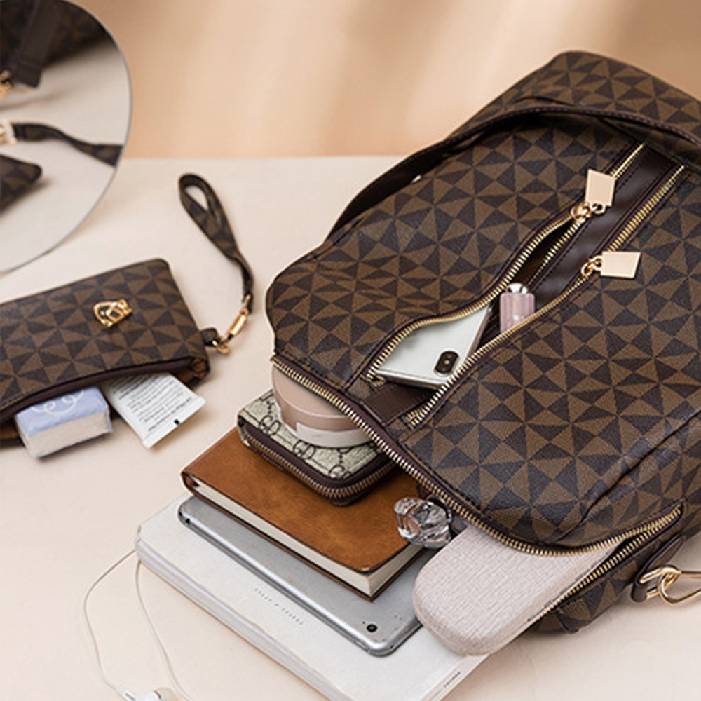 2pcs Backpack And Handbag Set, - Women Bags White ulasan dan harga