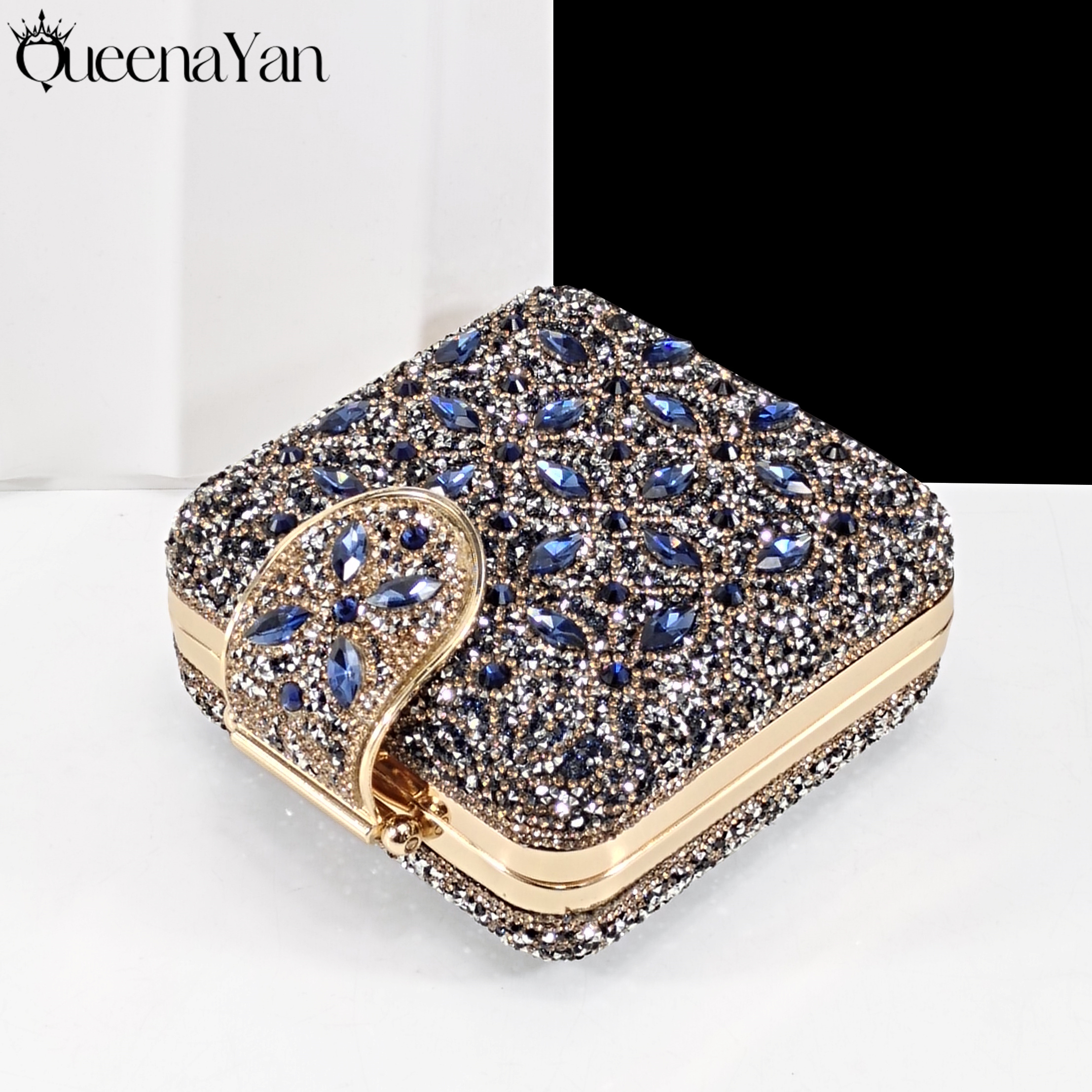 QueenaYan Elegant Glossy Navy  - Women Bags For Wedding ulasan dan harga